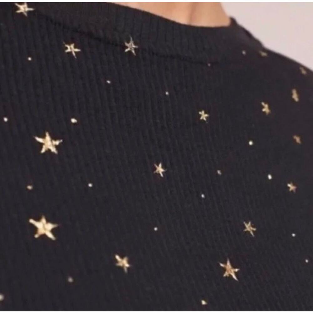 NWT Anthropologie Eva Franco Matilda starry black & Gold Balloon Sleeve blouse S - Picture 7 of 9